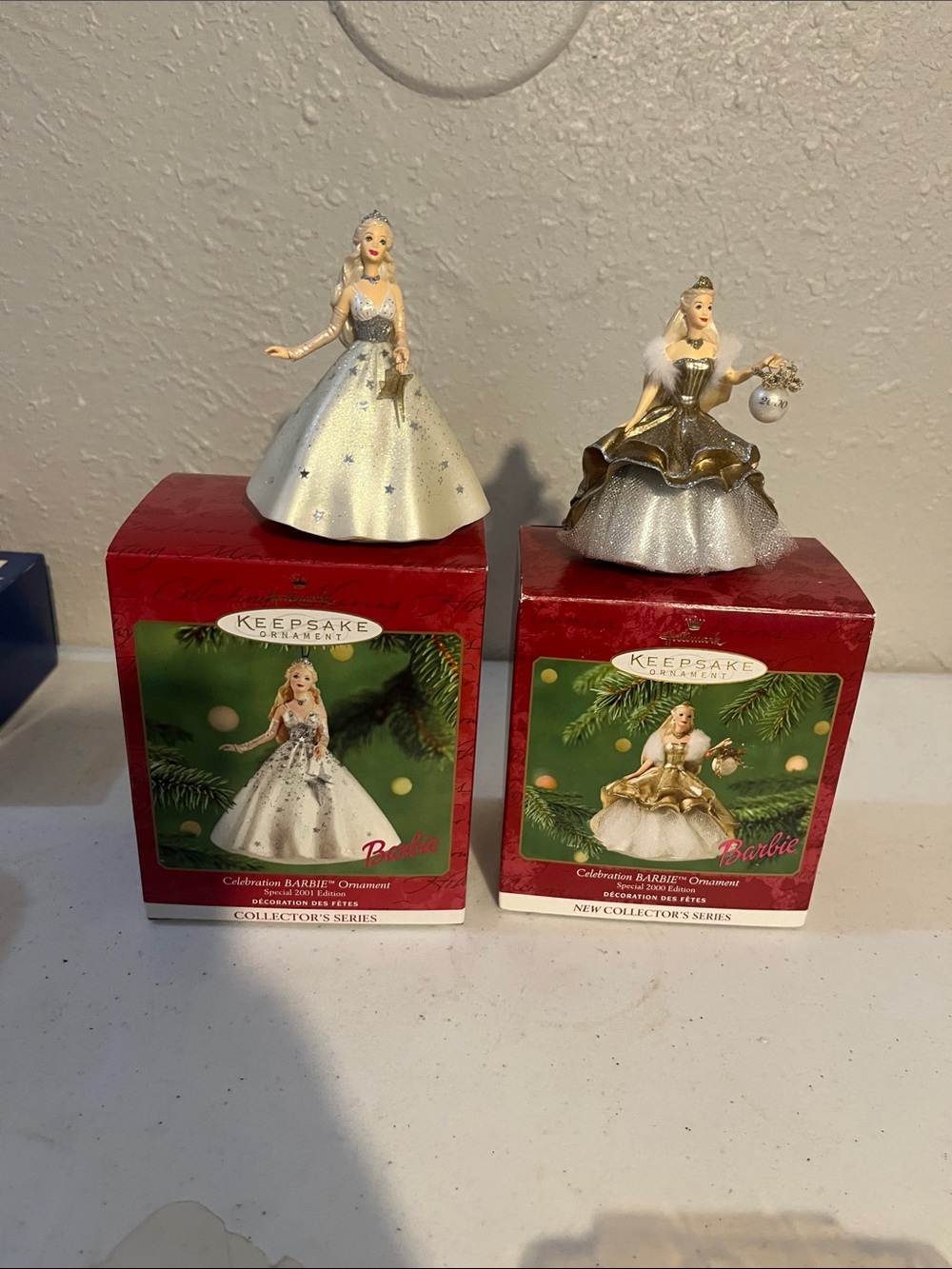 KEEPSAKE the Label Silver and Gold Barbie Ornament Duo